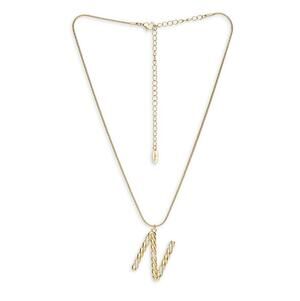 NEW ETTIKA ANTHROPOLOGY 18K Goldplated Twisted Crystal Initial Necklace N